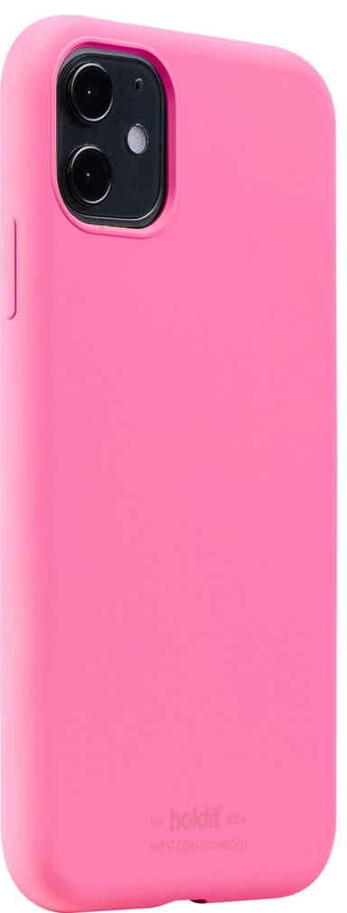 holdit Custodia in silicone per iPhone 12/12 Pro, 0,8 mm, ultra sottile, in silicone, con protezione completa (bordo rialzato per protezione della fotocamera), colore rosso velluto