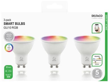 Deltaco LED lamput SH-LGU10RGB-3P