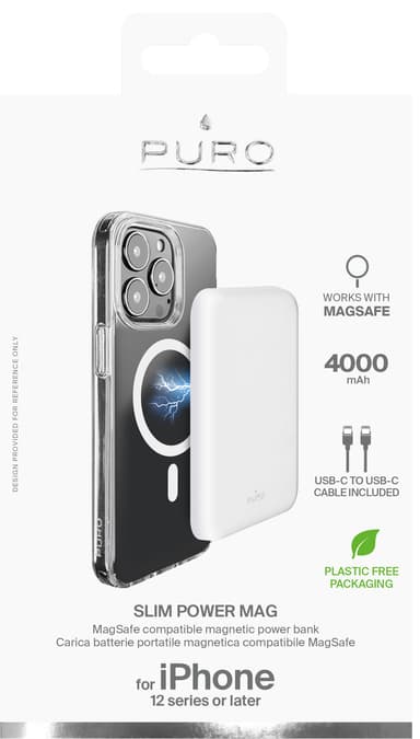 Puro MagSafe 4000 mAh varavirtalähde (valkoinen)