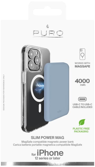 Puro MagSafe 4000 mAh varavirtalähde (sininen)