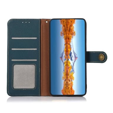 Lompakkokotelo 3-kortti nahkaa RFID Sony Xperia 5 IV - Vihreä