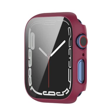Kansi lasikuorella Apple Watch 8 (41mm) - Viininpunainen