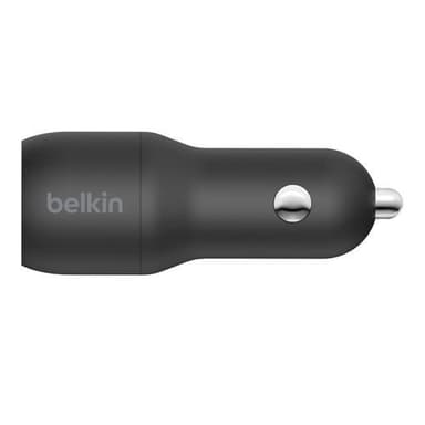 Kaksi USB-A-autolaturia 24W + USB-C-kaapeli, musta