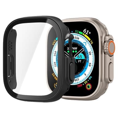 Spigen Apple Watch Ultra Kuori Thin Fit 360 -näytönsuojalla Musta