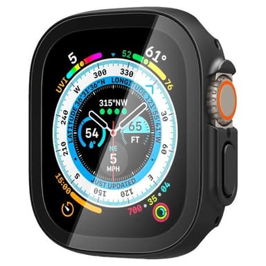 Spigen Apple Watch Ultra Kuori Thin Fit 360 -näytönsuojalla Musta