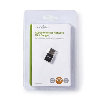 Langattoman Verkon Dongle + Antenni | AC600 | Kaksoiskaista | Musta