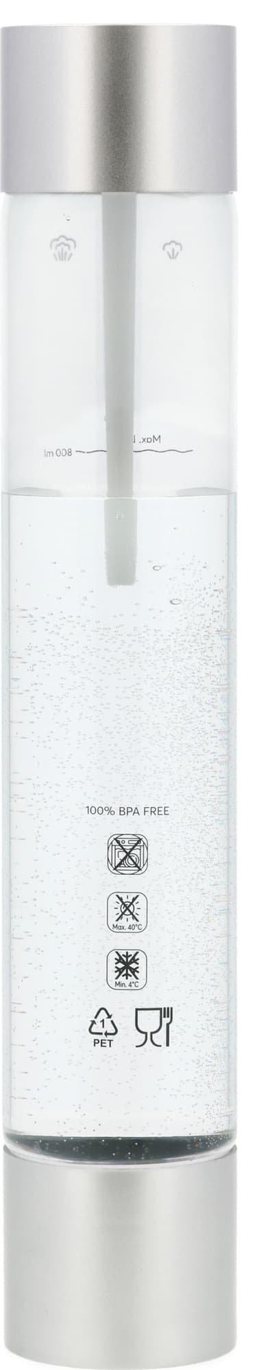 Nordic Sense pullo hiilihapotuslaitteelle 800 ml (hopea)