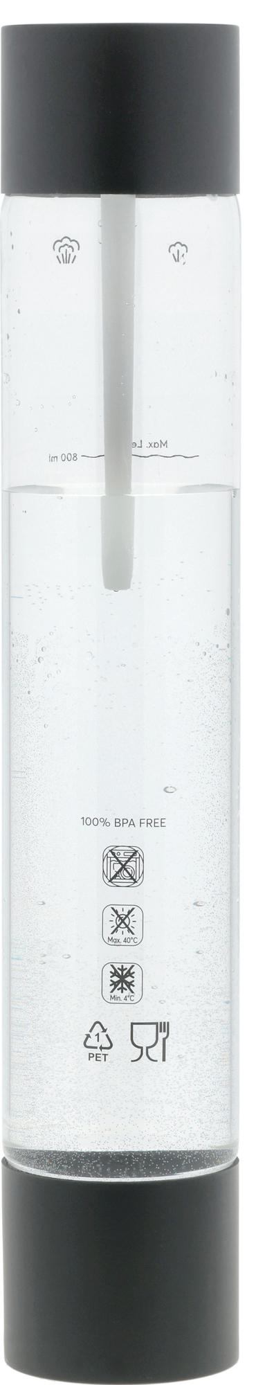 Nordic Sense pullo hiilihapotuslaitteelle 800 ml (musta)