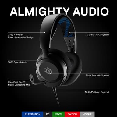 SteelSeries Arctis Nova 1P pelikuulokkeet (musta)