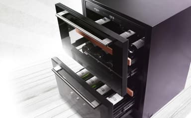 Sisäänrakennettu viininjäähdytin - WineCave 60DD Fullglass Black