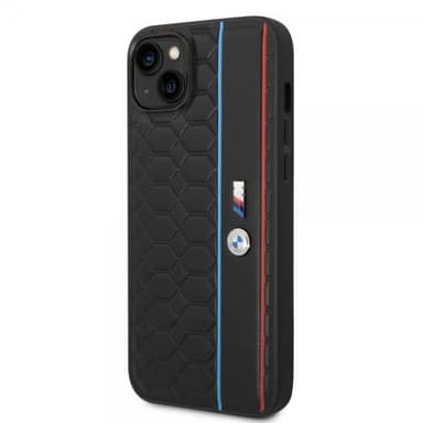 BMW iPhone 14 Plus Kuori Hexagonal Pattern Musta