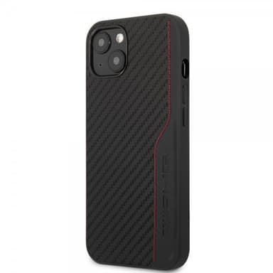 AMG iPhone 14 Kuori Carbon Effect Stamped Logo Musta