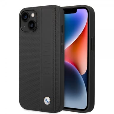 BMW iPhone 14 Kuori Big Logo Stripe Musta