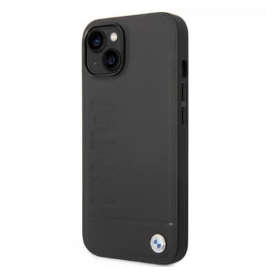 BMW iPhone 14 Kuori Hot Stamp Metal Logo Musta