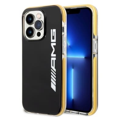 AMG iPhone 14 Pro Kuori Logolla Musta Keltainen