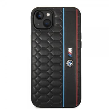 BMW iPhone 14 Plus Kuori Hexagonal Pattern Musta