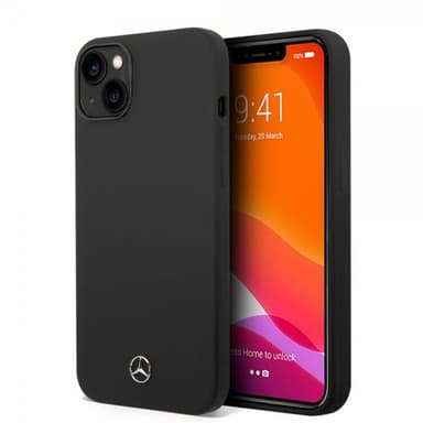 Mercedes Benz iPhone 14 Kuori Liquid Silicone Musta