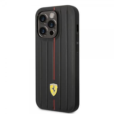Ferrari iPhone 14 Pro Max Kuori Embossed Stripes Punainen