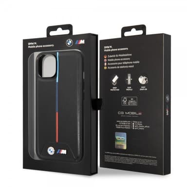 BMW iPhone 14 Plus Kuori Tikattu Musta