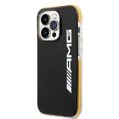 AMG iPhone 14 Pro Kuori Logolla Musta Keltainen