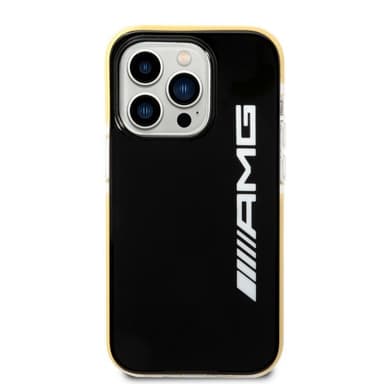AMG iPhone 14 Pro Kuori Logolla Musta Keltainen