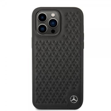 Mercedes Benz iPhone 14 Pro Max Kuori Star Pattern Musta