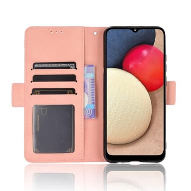 SKALO Samsung A02s / A03s 6-lokeroa Lompakkokotelo - Pinkki