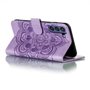 SKALO Samsung S21 FE Mandala lompakkokotelo - Violetti