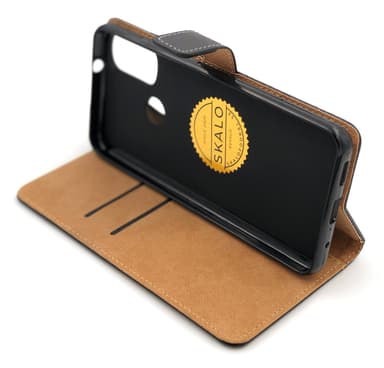 SKALO Moto E20/E30/E40 Lompakkokotelo Aitoa nahkaa - Punainen