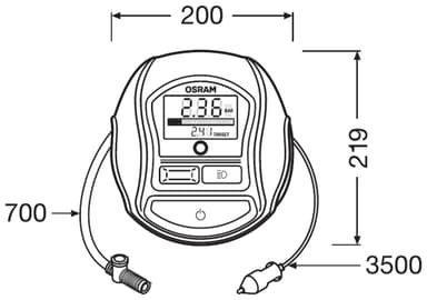 Osram TYREinflate 1000 kompressori 6120049