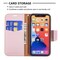 SKALO iPhone 13 Mini Premium Litchi Lompakkokotelo - Ruusukulta