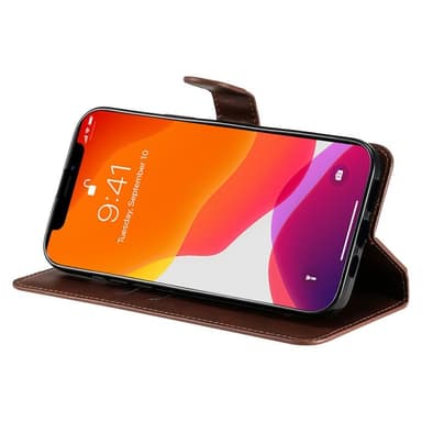 SKALO iPhone 13 Pro Max Classic Lompakkokotelo - Ruskea