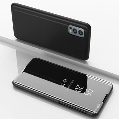 SKALO OnePlus Nord 2 Clear View Mirror Lompakko - Musta