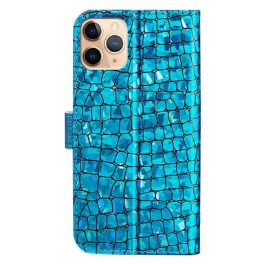 SKALO iPhone 13 Pro Max Croco Kimaltava lompakkokotelo - Sininen