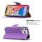 SKALO iPhone 13 Pro Max Premium Litchi Lompakkokotelo - Violetti