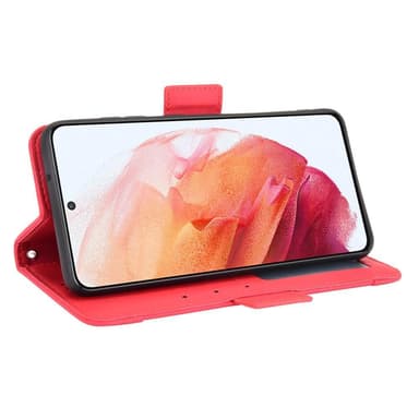 SKALO Samsung S21 FE 6-lokeroa Lompakkokotelo - Punainen