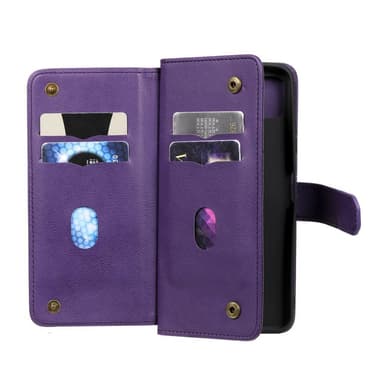 SKALO Samsung A22 5G 10-lokeroa Lompakkokotelo - Violetti
