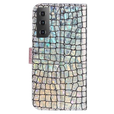 SKALO Samsung S22 Croco Kimaltava lompakkokotelo - Ruusukulta