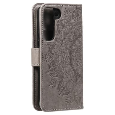 SKALO Samsung S22 Mandala lompakkokotelo - Harmaa