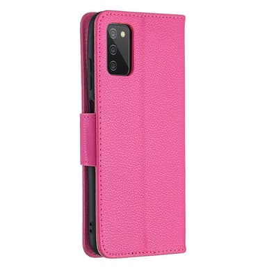 SKALO Samsung A02s / A03s Premium Litchi Lompakkokotelo - Cerise