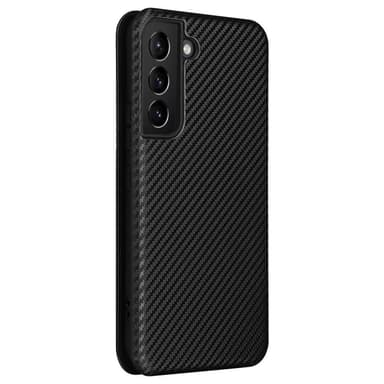 SKALO Samsung S22 Carbon Fiber Lompakkokotelo - Musta