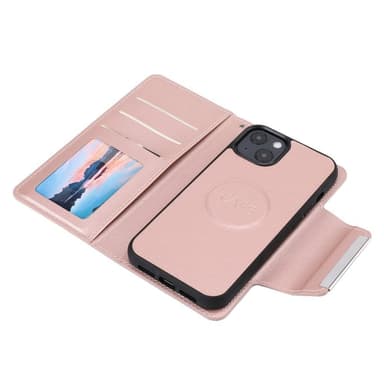 SKALO iPhone 13 DOLIZMA 2 in 1 magneettinen lompakkokotelo - Ruusukulta