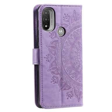 SKALO Moto E20/E30/E40 Mandala lompakkokotelo - Violetti