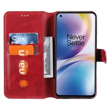 SKALO OnePlus Nord 2 Classic Lompakkokotelo - Punainen
