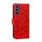 SKALO Samsung S21 FE Mandala lompakkokotelo - Punainen