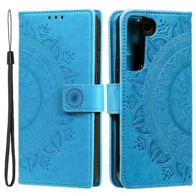 SKALO Samsung S22+ Mandala lompakkokotelo - Sininen - Sininen