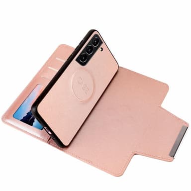 SKALO Samsung S21 FE DOLIZMA 2 in 1 magneettinen lompakkokotelo - Ruusukulta