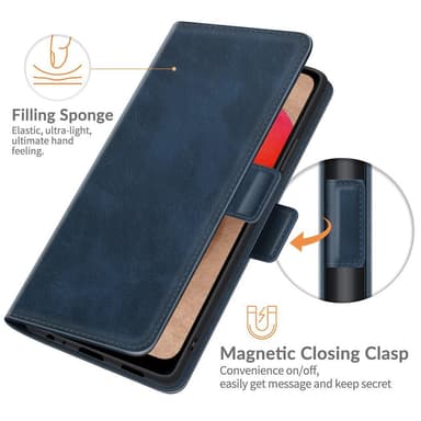 SKALO Samsung A02s / A03s Premium Wallet Lompakkokotelo - Sininen