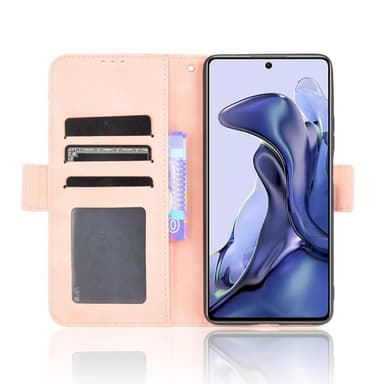SKALO Xiaomi 11T/11T Pro 6-lokeroa Lompakkokotelo - Pinkki