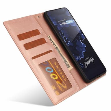 SKALO Samsung S21 FE DOLIZMA 2 in 1 magneettinen lompakkokotelo - Ruusukulta